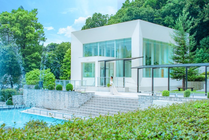 名古屋結婚式，チャペル,緑,ナチュラル,バージンロード,